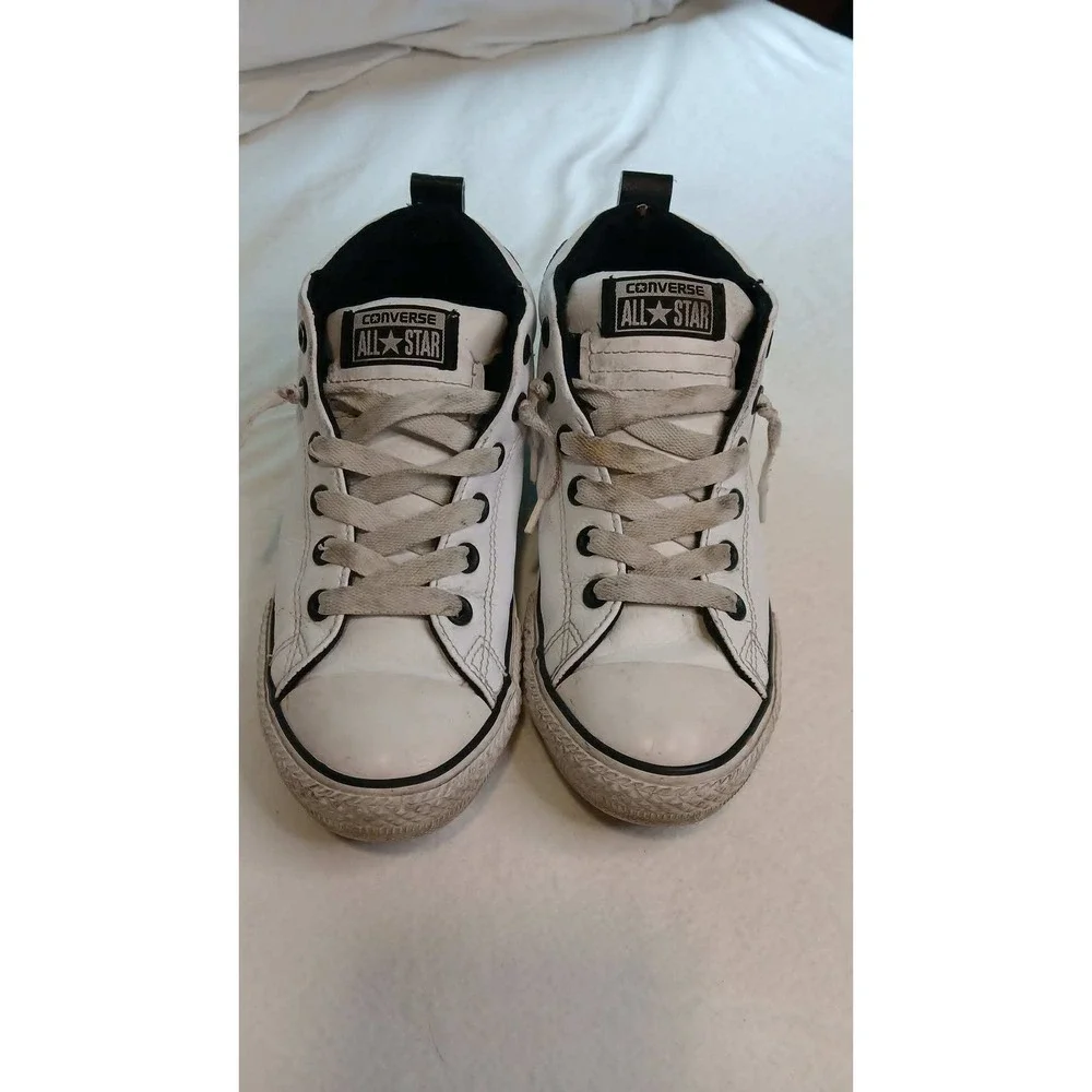 Converse Chuck Taylor All Star Street Mid White Leather Sneakers 655993C Mens 5